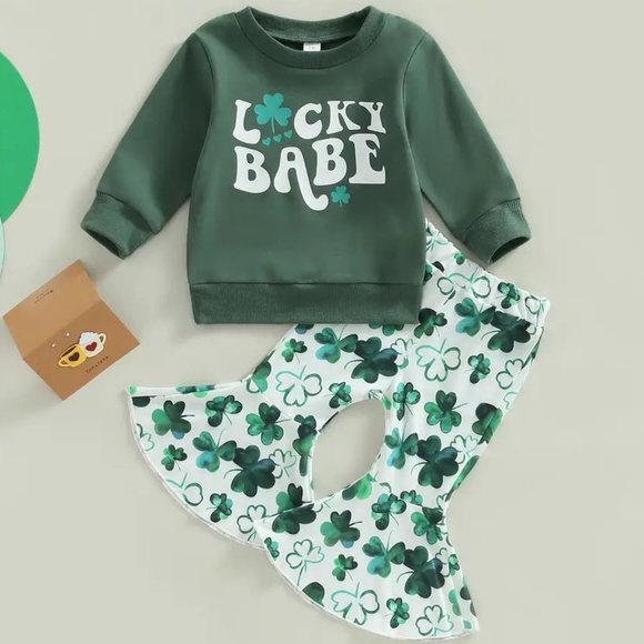 NEW Girl's St. Patrick's Day Lucky Babe Outfit - Picture 1 of 5